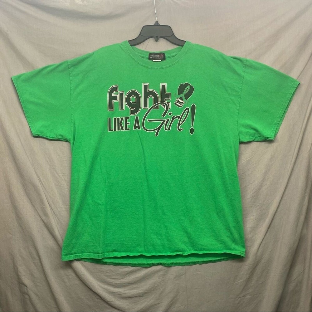 Cancer Survivor Fight Like A Girl T-Shirt Green Size | 2XL